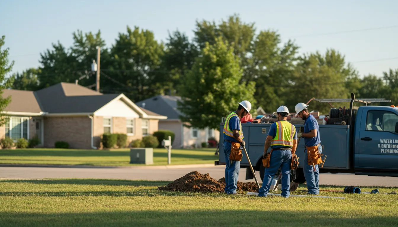 Residential water line and bathroom plumbing service in Linton, ND
